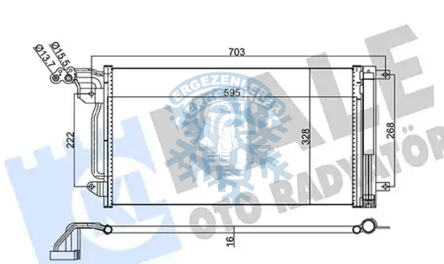 RADYATÖR, KALE 342395,  VOLKSWAGEN POLO Y.M.