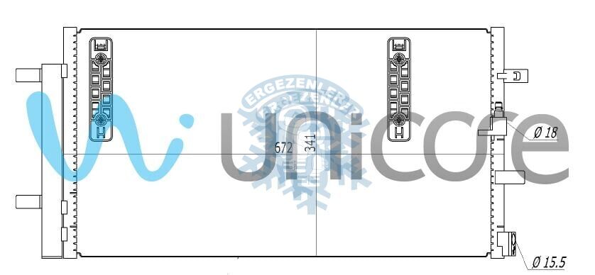 RADYATÖR, UNICORE 20AUA406B, 8K0260403E, 8T0260403/C/E,  AUDI A4 2008+ 645*344