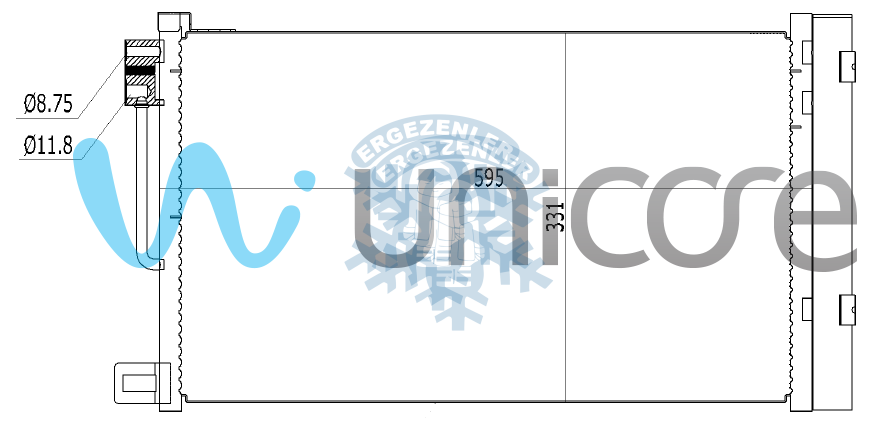 RADYATÖR, UNICORE 20FTGP00B, 1850119, 55700406, 1850414,  OPEL CORSA D, ALFA GIULIETTA, FIAT FIORINO BENZİN/DİZEL 2007+, 570*353mm