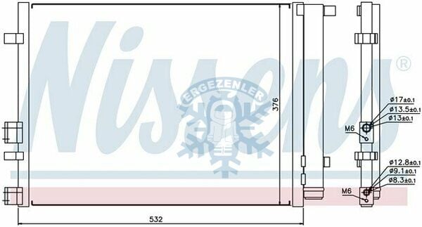 RADYATÖR, NİSSENS 940221,  HYUNDAI i20 (09-) 1.2i 16V G , ÖLÇÜ: 53x38cm