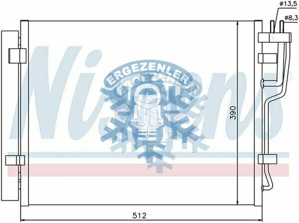 RADYATÖR, HYUNDAİ i30 (07-) DIESEL / KIA CEED (07-) DIZEL , ÖLÇÜ: 51x38 cm