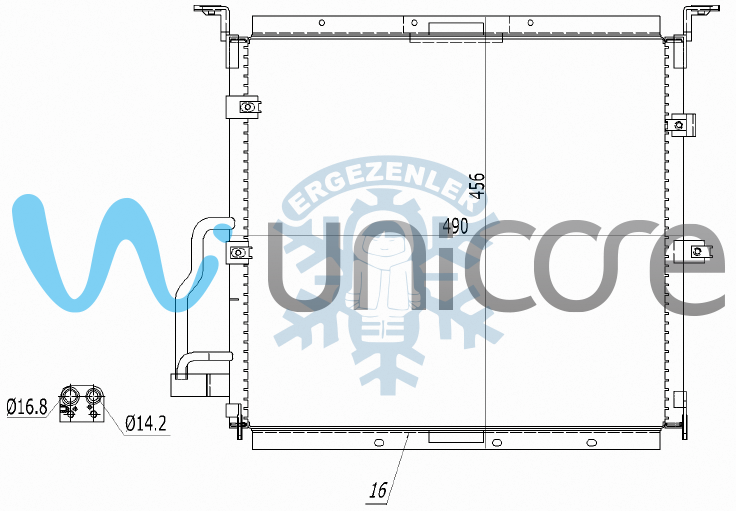 RADYATÖR, UNICORE 20BW3601B, BMW 3 SERİSİ E36 1989-2000, ÖLÇÜ: 470*487 mm