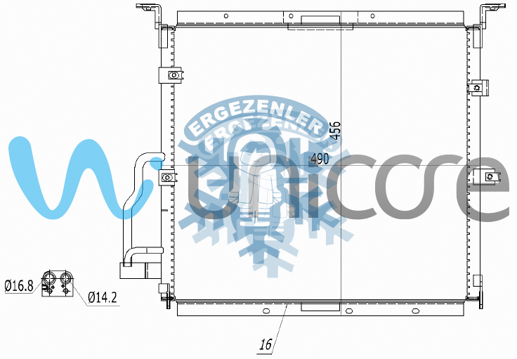 RADYATÖR, UNICORE 20BW3601B, BMW 3 SERİSİ E36 1989-2000, ÖLÇÜ: 470*487 mm