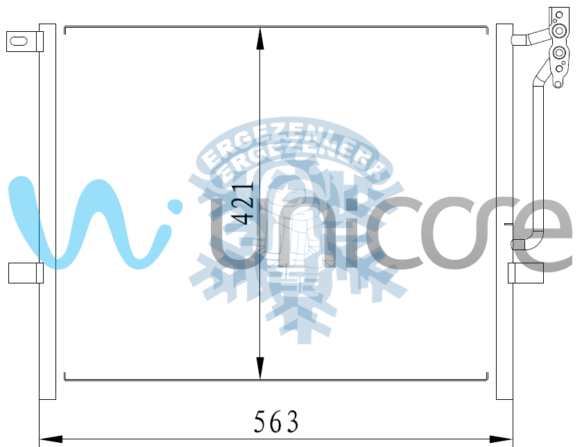 RADYATÖR, UNICORE 20BW4601B, BMW 3 SERİSİ E46 1997-2006 , ÖLÇÜ: 56.5x42 cm