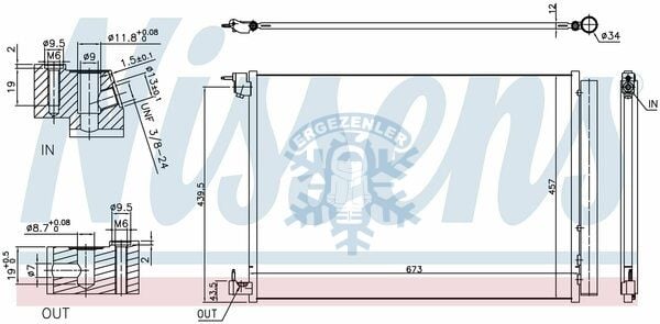 RADYATÖR, Nisens 940519 940432, MERCEDES BENZ C-CLASS W 205 (14-) AMG C 43, ÖLÇÜ: 67x46 cm