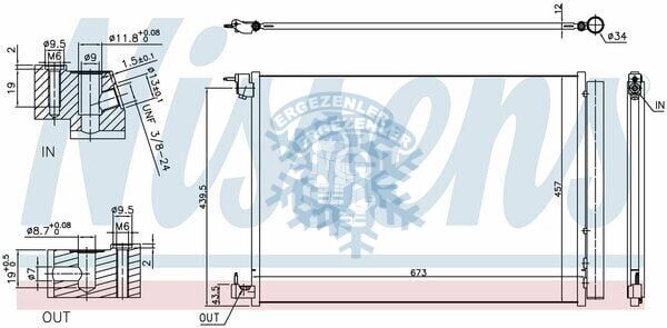 RADYATÖR, Nisens 940519 940432, MERCEDES BENZ C-CLASS W 205 (14-) AMG C 43, ÖLÇÜ: 67x46 cm
