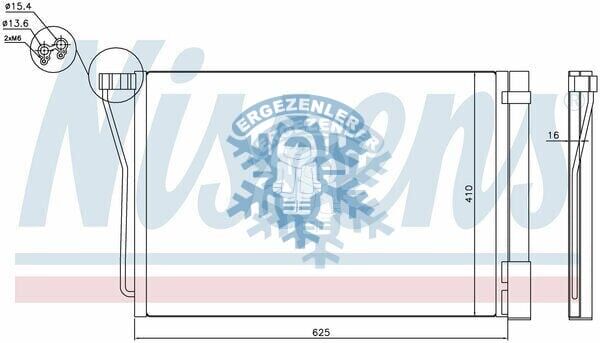 RADYATÖR, Nisens 940418, BMW 5 SERIES F10 (10-) / 6 SERIES F06 (11-), ÖLÇÜ: 62x40 cm