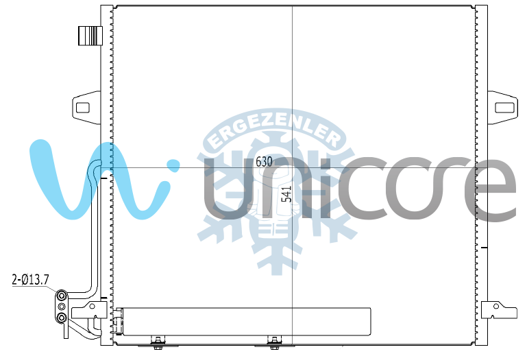 RADYATÖR, UNICORE 20MRML01B,  MERCEDES ML320 2006+ TÜPLÜ, ÖLÇÜ: 570*530 mm