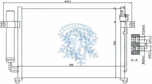 RADYATÖR, NISSENS 94646, 94647, 94815, HYUNDAİ GETZ (02-)  , ÖLÇÜ: 541x351x16MM