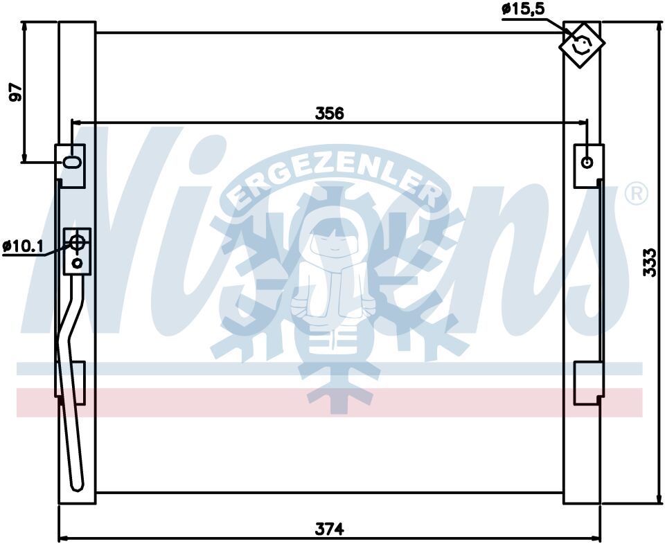RADYATÖR, NISSENS 94289, HONDA CIVIC (92--95) 1.3i 16V, 1.5i 16V, 1.6i VTI , ÖLÇÜ: 38x32 cm