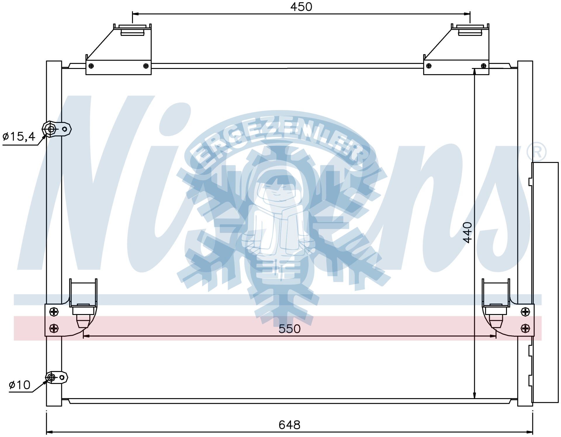 RADYATÖR, NİSSENS 940083, TOYOTA | HILUX MK VII (2005) | HILUX 2.5 D4D , ÖLÇÜ: 606x441x16 mm