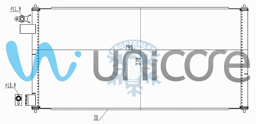 RADYATÖR, UNICIRE 20FDTC00B, FORD TRANSIT CONNECT 2002+, ÖLÇÜ: 747*360 mm