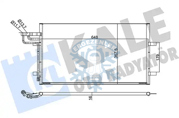 RADYATÖR, KALE 386100, FORD C-MAX / FOCUS C-MAX / FOCUS 2, ÖLÇÜ: 66.5x36.5 cm