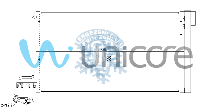 RADYATÖR, UNICORE 20FDFO03B, FORD FOCUS II BENZİN 2011+, ÖLÇÜ: 675*368 mm