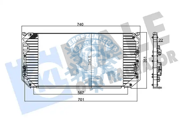 RADYATÖR, KALE 345820, TOYOTA 101, ÖLÇÜ: 73.5x34.5 cm