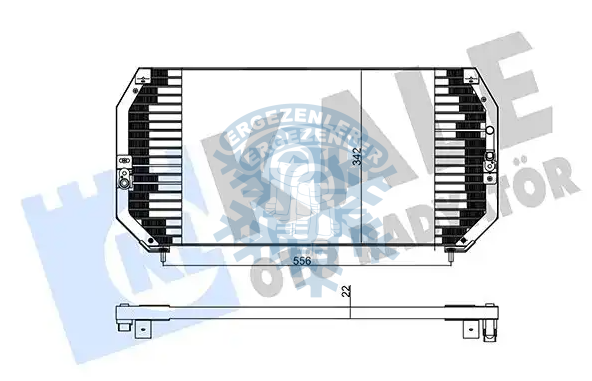 RADYATÖR, KALE 342460, TOYOTA CORONA, CARİNA E, ÖLÇÜ: 74x35 cm