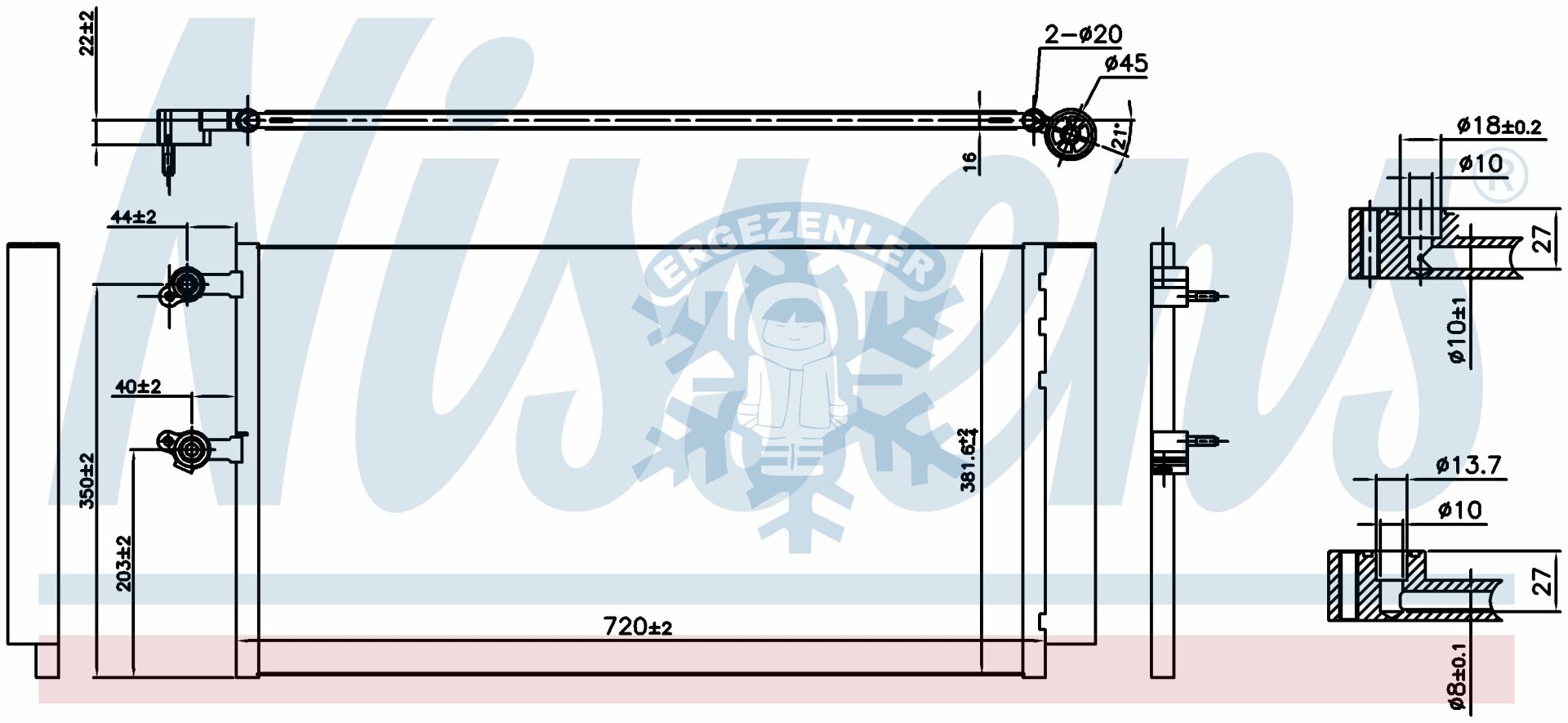 RADYATÖR, NISSENS 940743, VOLVO XC 90 II (14-) D4I , ÖLÇÜ: 680x379x16 mm