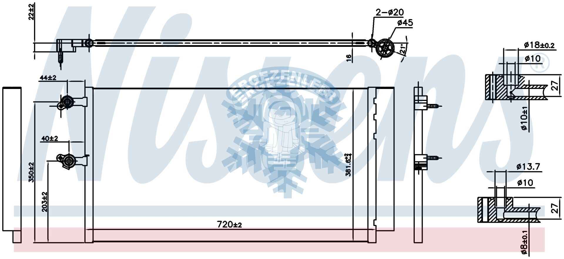 RADYATÖR, NISSENS 940743, VOLVO XC 90 II (14-) D4I , ÖLÇÜ: 680x379x16 mm
