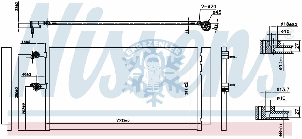 RADYATÖR, NISSENS 940743, VOLVO XC 90 II (14-) D4I , ÖLÇÜ: 680x379x16 mm