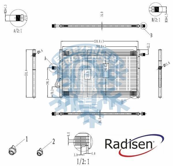 RADYATÖR, UNIVERSAL, ÖLÇÜ: 53.5x32 cm