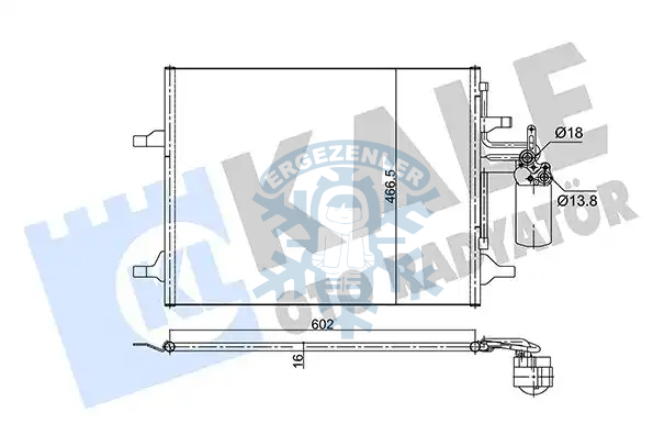RADYATÖR, KALE 353075, VOLVO S60 II / S80 II / V60 / V70 III / XC60 / XC70, ÖLÇÜ: 62x46.5 cm