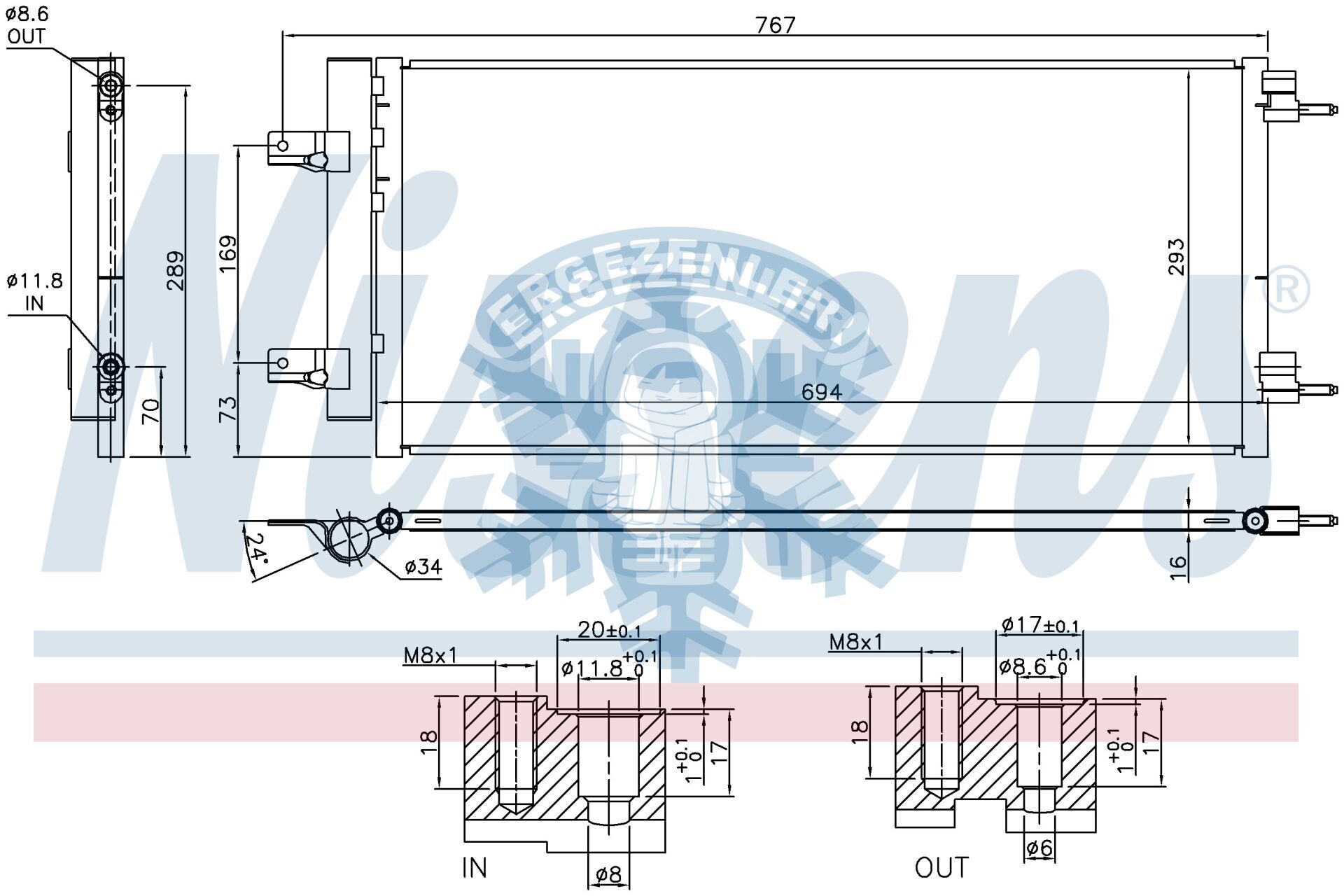 RADYATÖR, NISSENS 940734, OPEL ASTRA K (15-) 1.6 CDTi D , ÖLÇÜ: 69x30 cm