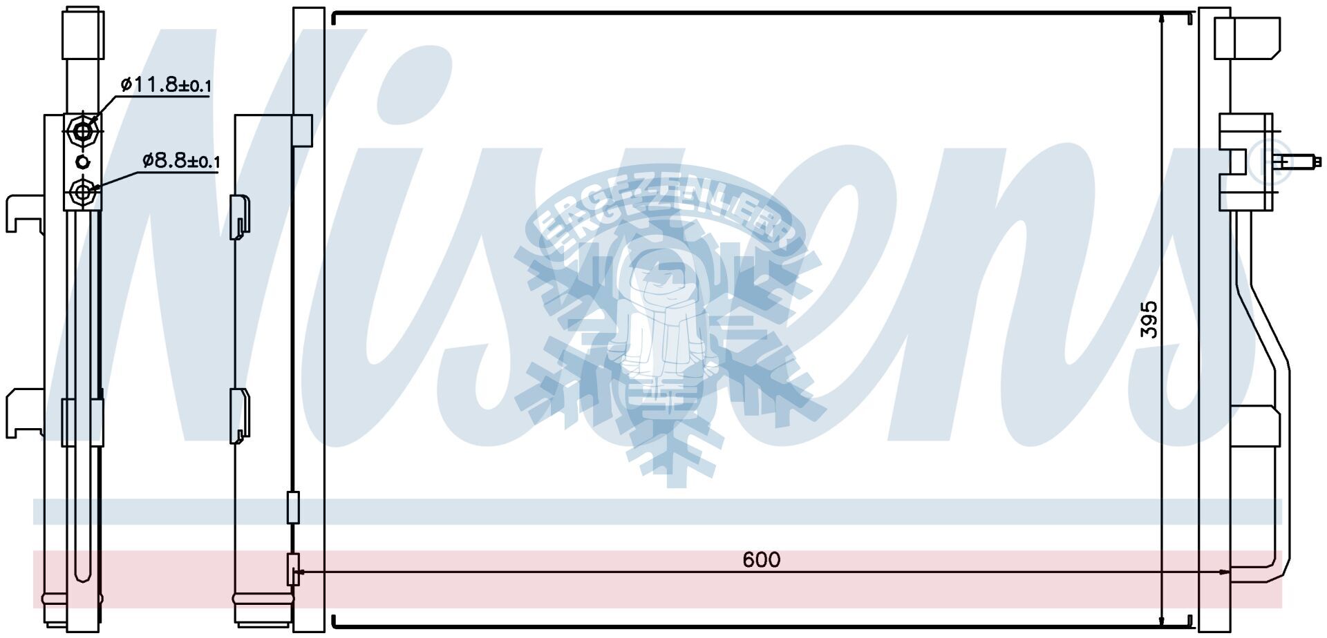 RADYATÖR, NISSENS 940246, CHEVROLET AVEO (11-) 1.2 i 16V G, ÖLÇÜ: 60x40 cm