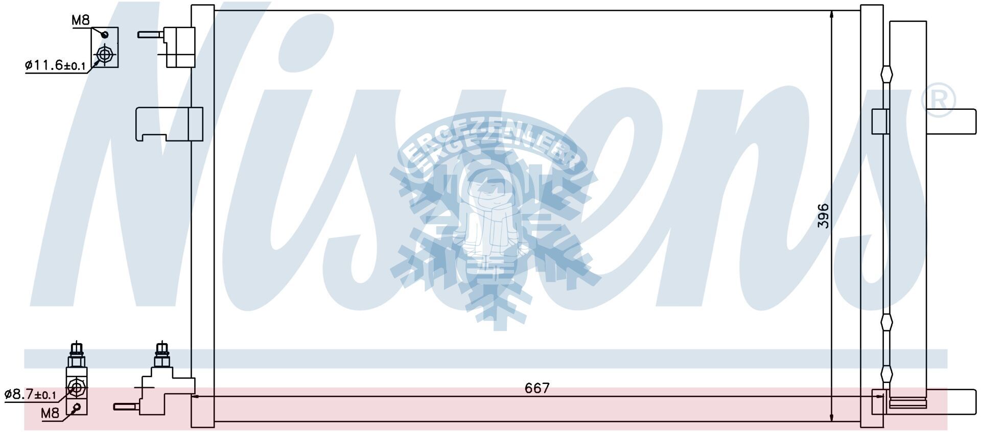 RADYATÖR, NISSENS 940135,  CHEVROLET CRUZE (09-) 1.7 CDI, ÖLÇÜ: 623x378x16 mm