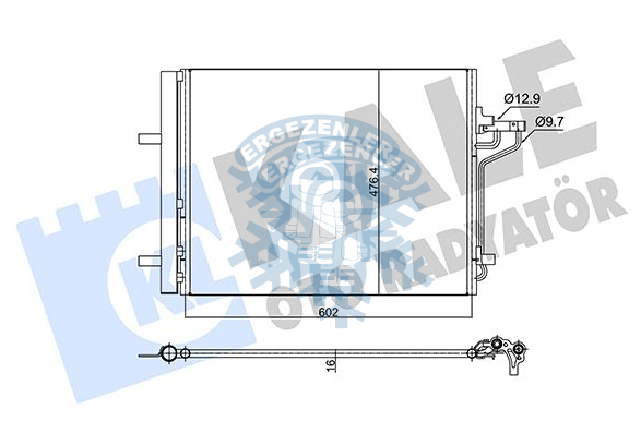 RADYATÖR, KALE 353155, FORD FOCUS III / KUGA II / TRANSİT CONNECT / TOURNEO CONNECT / GRAND TOURNEO CONNECT, ÖLÇÜ: 62x47.5 cm