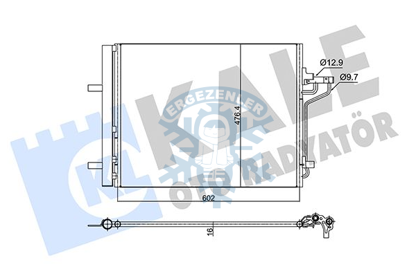 RADYATÖR, KALE 353155, FORD FOCUS III / KUGA II / TRANSİT CONNECT / TOURNEO CONNECT / GRAND TOURNEO CONNECT, ÖLÇÜ: 62x47.5 cm