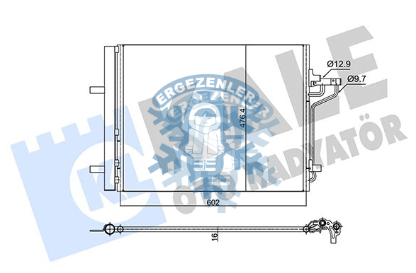 RADYATÖR, KALE 353155, FORD FOCUS III / KUGA II / TRANSİT CONNECT / TOURNEO CONNECT / GRAND TOURNEO CONNECT, ÖLÇÜ: 62x47.5 cm