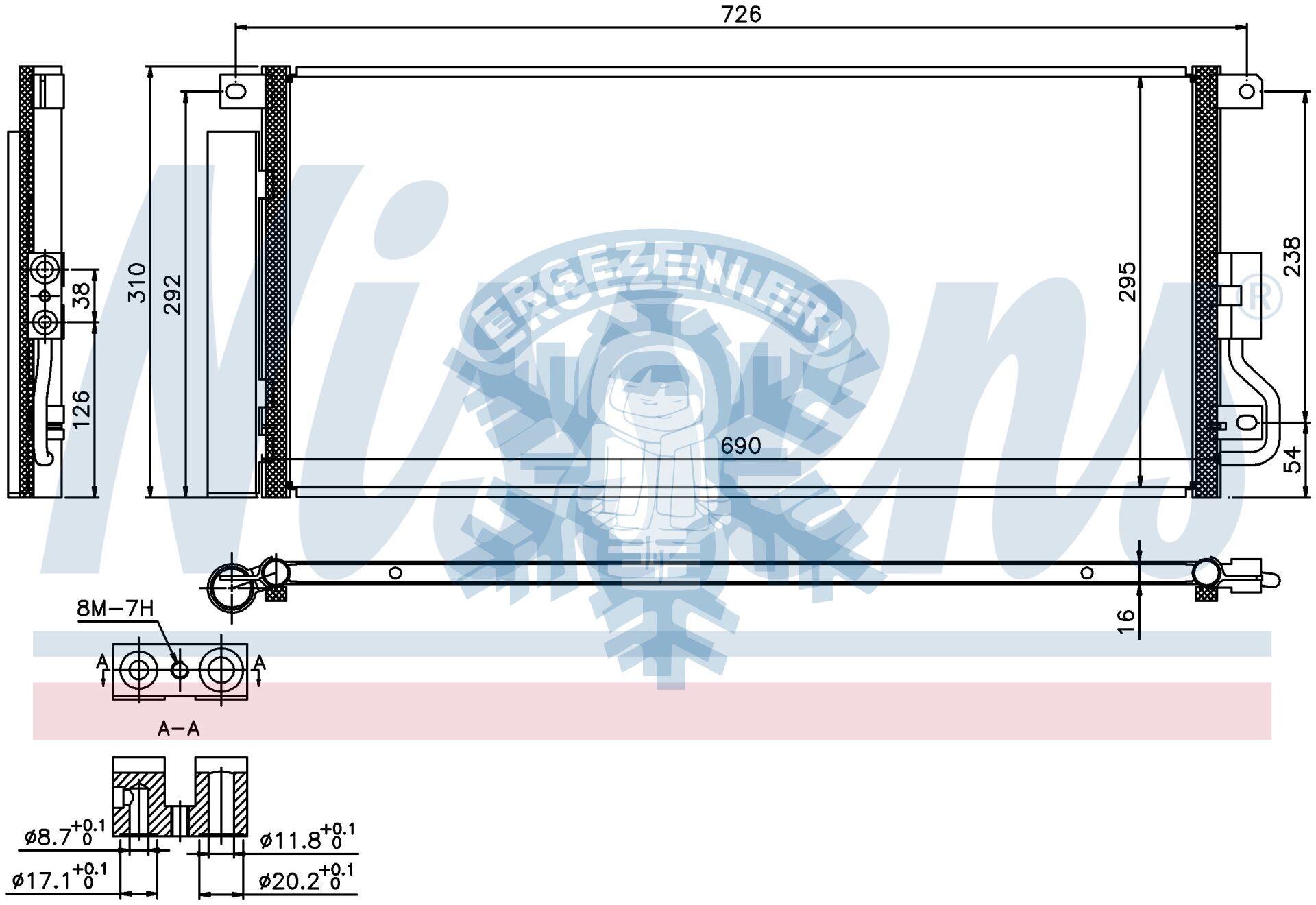 RADYATÖR, NİSSENS 940390, OPEL MOKKA (13-) 1.4i 16V TURBO BENZİNLİ, 1.6 CDTI DİZEL, ÖLÇÜ: 68x31 cm