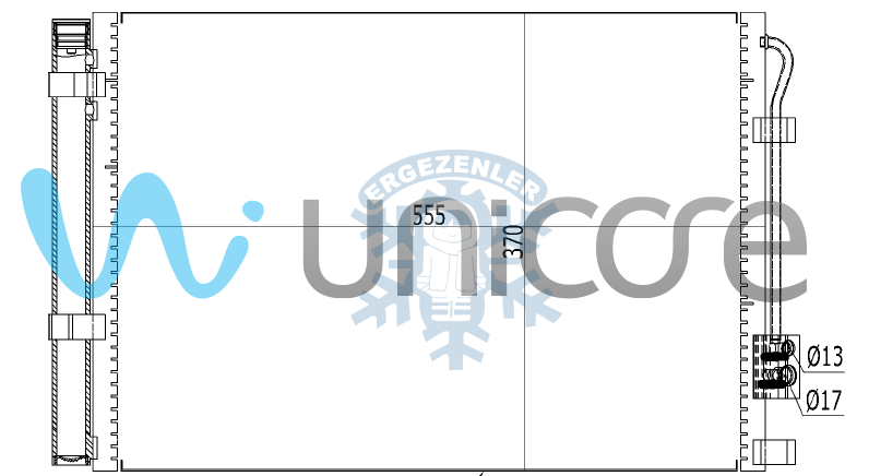 KLİMA RADYATÖRÜ, UNICORE 20HYAC06B, 97606-1R000, HYUNDAI ACCENT BLUE 1.4CVVT BENZİN 2011+