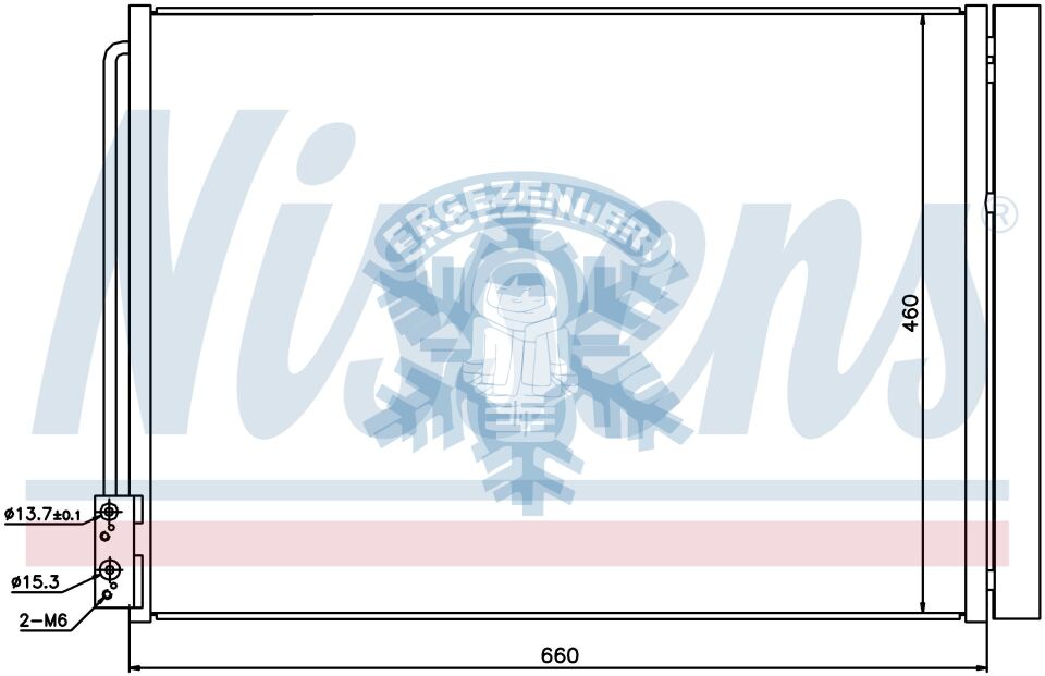 RADYATÖR, NISSENS 940110, BMW 5 F10, F11, F18 (10-) / 7 F01, F02, F03, F04 (08-) , ÖLÇÜ: 663x461x16 mm