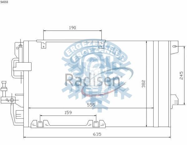 RADYATÖR, NİSSENS 94650, OPEL ASTRA G TWINPORT (98-) / ZAFIRA (99-) 1.2i 16V, 1.4i 6V, ÖLÇÜ: 59.5x38 cm