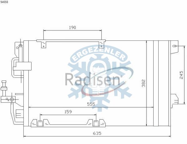 RADYATÖR, NİSSENS 94650, OPEL ASTRA G TWINPORT (98-) / ZAFIRA (99-) 1.2i 16V, 1.4i 6V, ÖLÇÜ: 59.5x38 cm