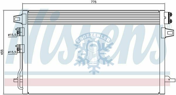 RADYATÖR, NISSENS 94829, CHRYSLER VOYAGER III (01-) 2.4 i G YAĞ SOĞUTUCULU, ÖLÇÜ: 77x45.5 cm