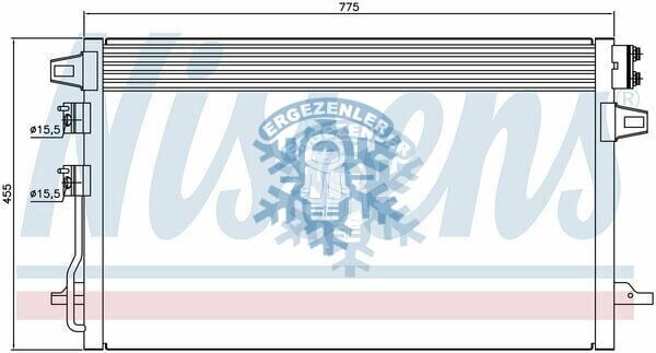 RADYATÖR, NISSENS 94829, CHRYSLER VOYAGER III (01-) 2.4 i G YAĞ SOĞUTUCULU, ÖLÇÜ: 77x45.5 cm
