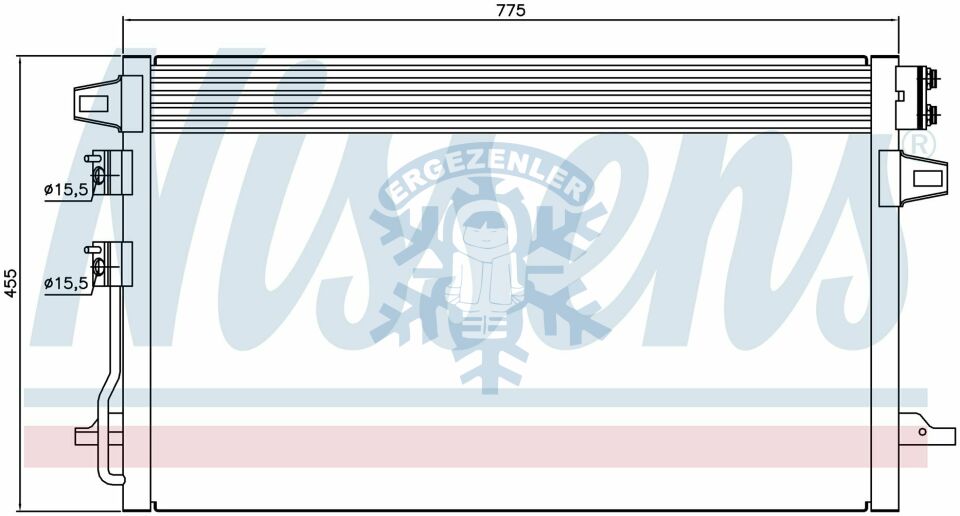 RADYATÖR, NISSENS 94929, CHRYSLER VOYAGER  (01-) 2.4 i G, ÖLÇÜ: 77x45.5 cm