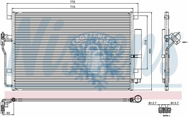 RADYATÖR, NISSENS 94917, VOLKSWAGEN SPRINTER W 906 (06-) 313,314,315 CDI D / CRAFTER (06-) 2.0 TDi D , OE: 9065000454 9065000054 9065000554 A9065000454 A9065000054 A9065000554 2E0820413 68013633AA K68013633AA