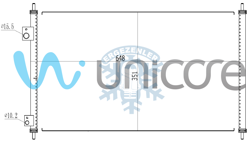 RADYATÖR, UNICORE 20HOCI02B, 80110-S5A-003 KLİMA RADYATÖRÜ HONDA CIVIC VTEC 2001+