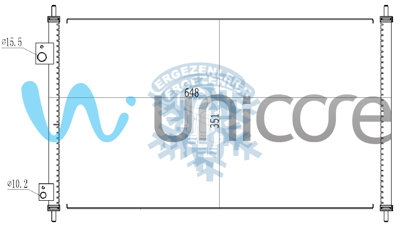 RADYATÖR, UNICORE 20HOCI02B, 80110-S5A-003 KLİMA RADYATÖRÜ HONDA CIVIC VTEC 2001+