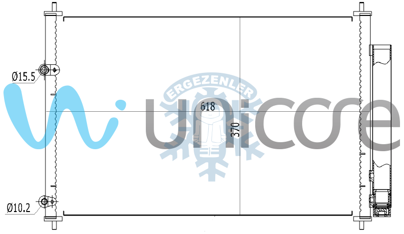 RADYATÖR, UNICORE 20TOCO05B, 88450-12280, 88450-02280 KLİMA RADYATÖRÜ TOYOTA COROLLA, AURIS, AVENSİS 1.6, 1.4D-4D 2006+