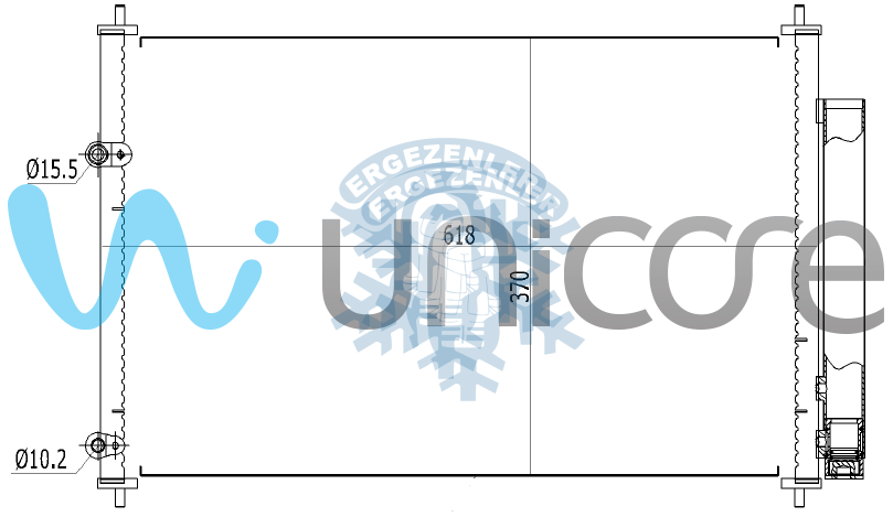 RADYATÖR, UNICORE 20TOCO05B, 88450-12280, 88450-02280 KLİMA RADYATÖRÜ TOYOTA COROLLA, AURIS, AVENSİS 1.6, 1.4D-4D 2006+