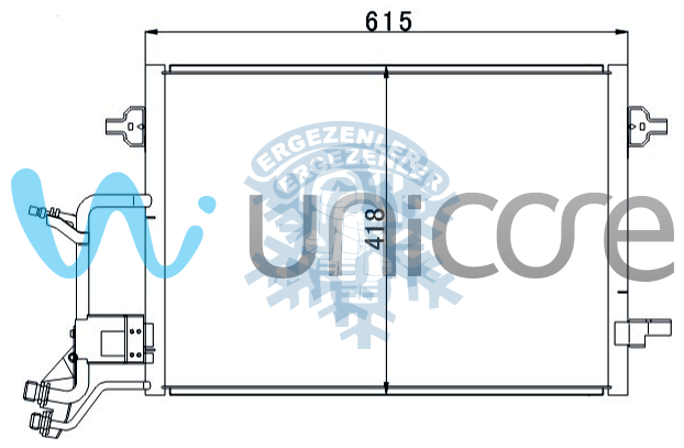 8D0260403E, 8D0260403D KLİMA RADYATÖRÜ AUDI A4 B5 8D2 1.6, 1.8, 1.8 QUATTRO, 1.8T, 2.4, 2.4 QUATTRO, 2.6, 2.6 QUATTRO, 2.8, 2.8 QUATTRO, 1.9TDI PASSAT B5 3B2 1.6, 1.8, 1.8T, 2.0, 2.3 1994-2001 565*420