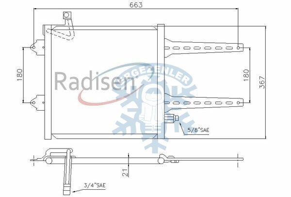 RADYATÖR, RADİSEN ‎SEAT AROSA (97-) 1.1i, 1.4i, 1.4TDI / VW POLO (94-) 1.0i, 1.4i, 1.4i 16V, 1.6i, 1.6i 16V, 19D - 386x361x16